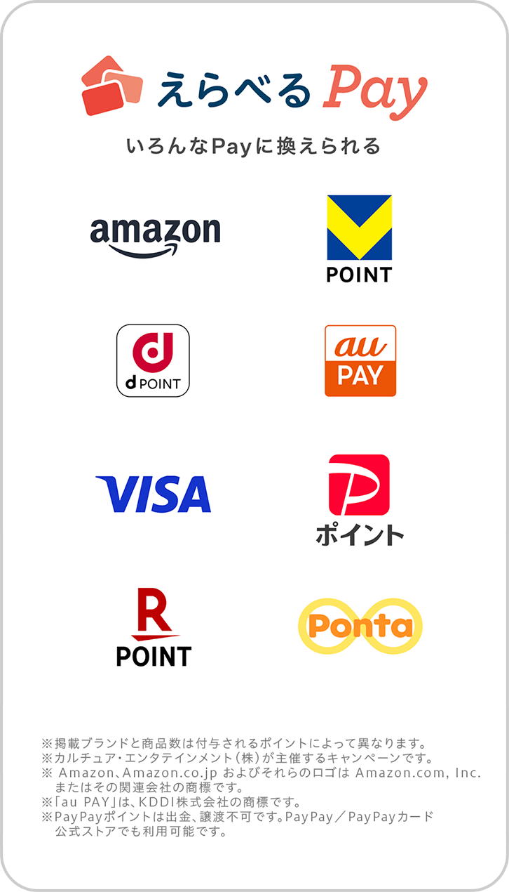 えらべるPay いろんなPayに換えられる