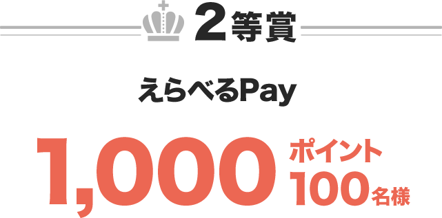 2等賞 えらべるPay 1,000ポイント 100名様